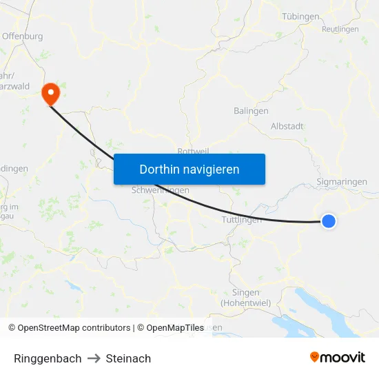 Ringgenbach to Steinach map