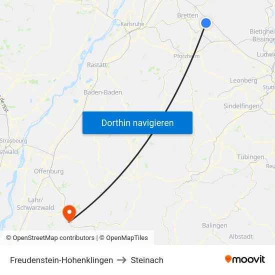Freudenstein-Hohenklingen to Steinach map
