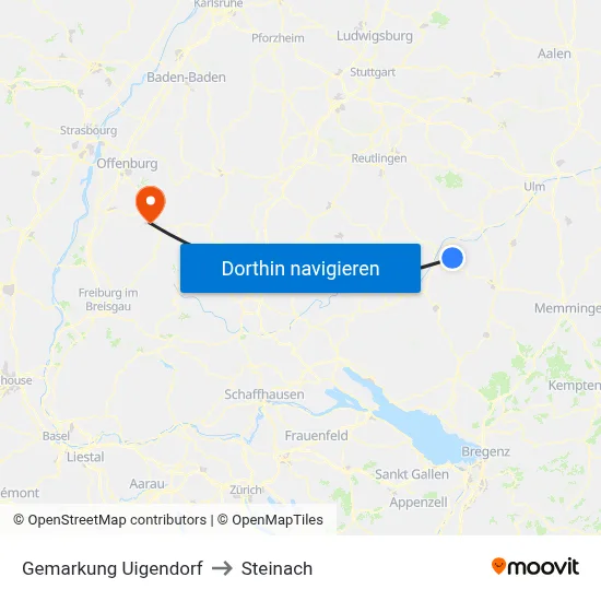 Gemarkung Uigendorf to Steinach map