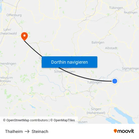 Thalheim to Steinach map