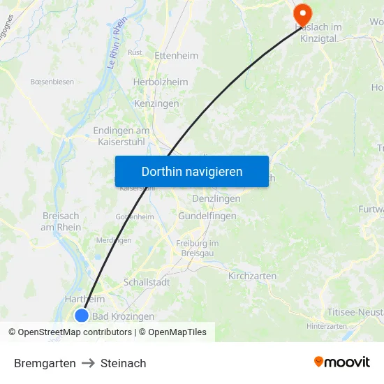 Bremgarten to Steinach map