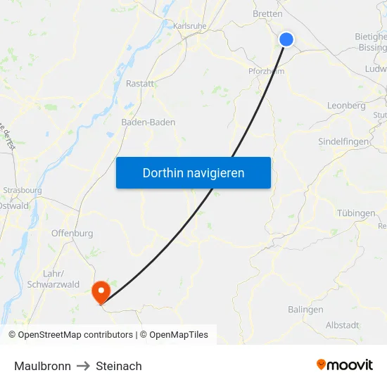 Maulbronn to Steinach map