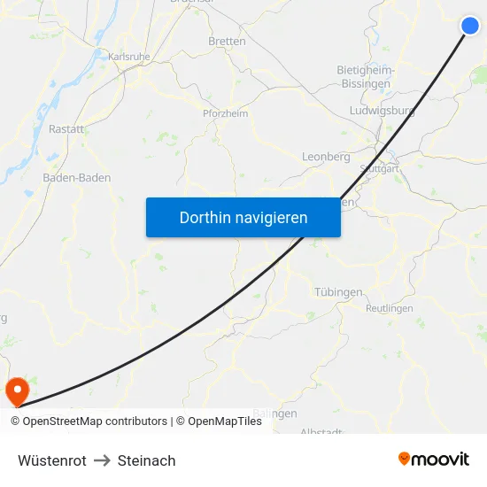 Wüstenrot to Steinach map