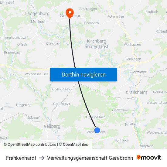 Frankenhardt to Verwaltungsgemeinschaft Gerabronn map
