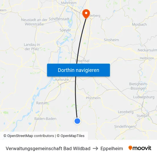 Verwaltungsgemeinschaft Bad Wildbad to Eppelheim map