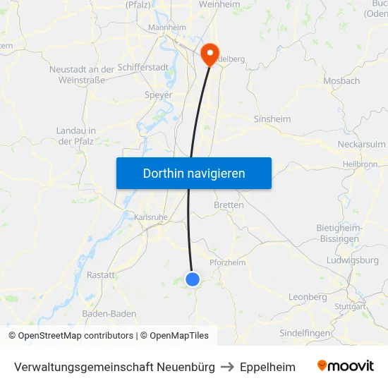 Verwaltungsgemeinschaft Neuenbürg to Eppelheim map