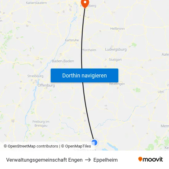 Verwaltungsgemeinschaft Engen to Eppelheim map