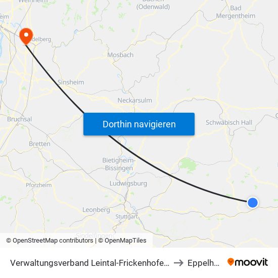 Verwaltungsverband Leintal-Frickenhofer Höhe to Eppelheim map