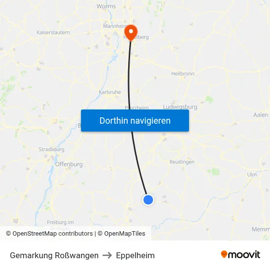 Gemarkung Roßwangen to Eppelheim map