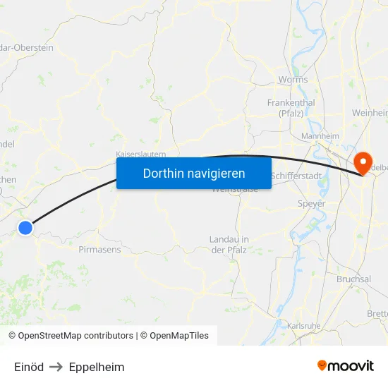 Einöd to Eppelheim map
