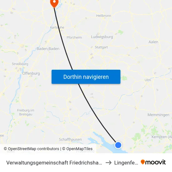 Verwaltungsgemeinschaft Friedrichshafen to Lingenfeld map