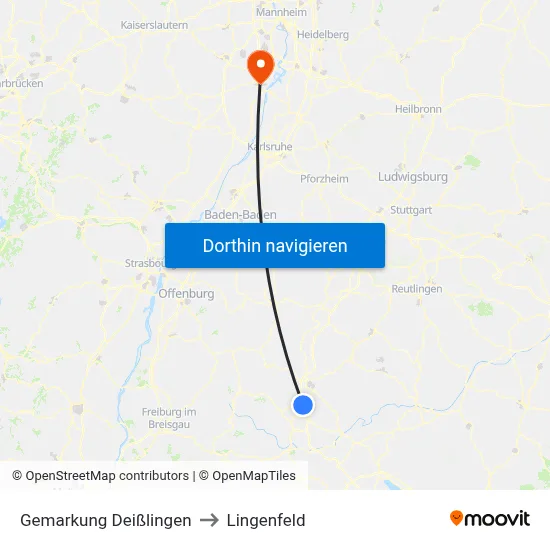 Gemarkung Deißlingen to Lingenfeld map