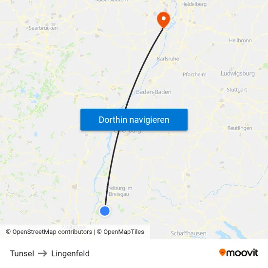 Tunsel to Lingenfeld map