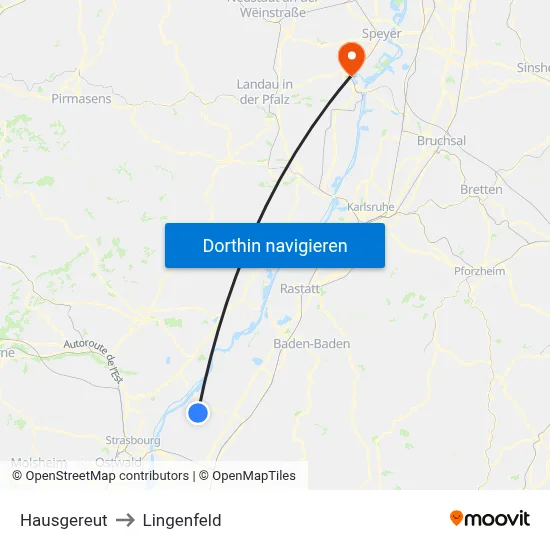 Hausgereut to Lingenfeld map