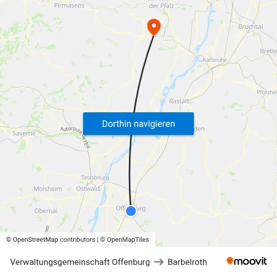 Verwaltungsgemeinschaft Offenburg to Barbelroth map