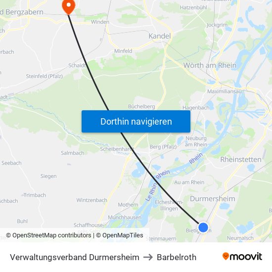 Verwaltungsverband Durmersheim to Barbelroth map