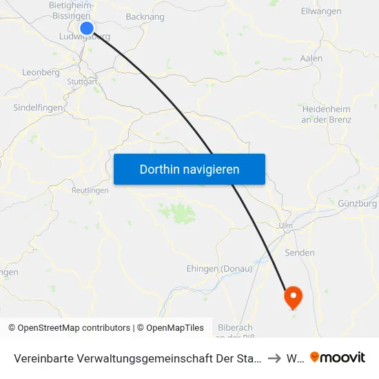 Vereinbarte Verwaltungsgemeinschaft Der Stadt Freiberg am Neckar to Wain map