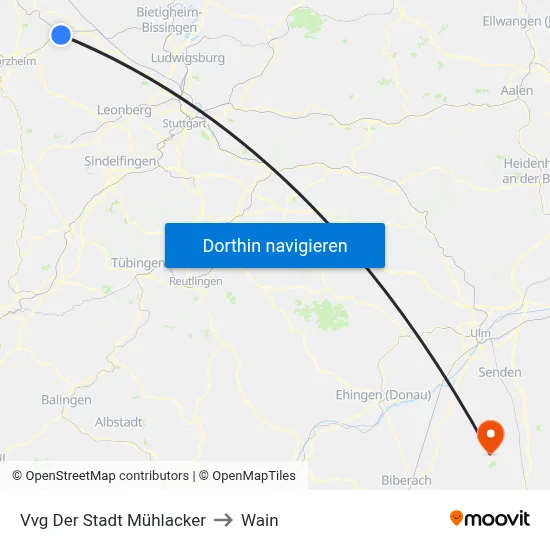 Vvg Der Stadt Mühlacker to Wain map