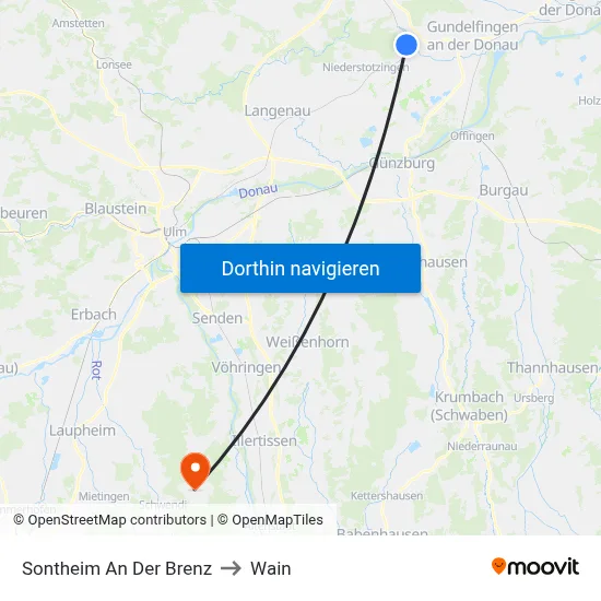 Sontheim An Der Brenz to Wain map