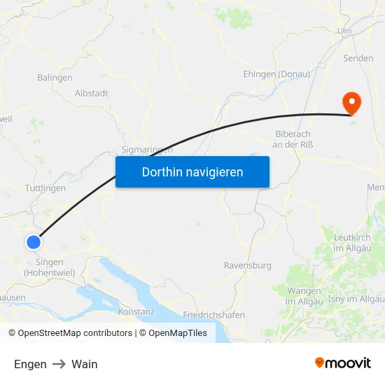 Engen to Wain map