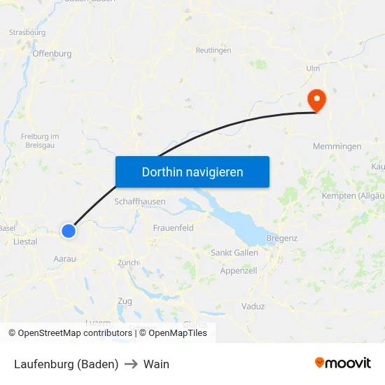 Laufenburg (Baden) to Wain map