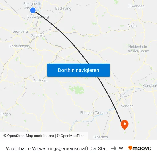 Vereinbarte Verwaltungsgemeinschaft Der Stadt Bietigheim-Bissingen to Wain map