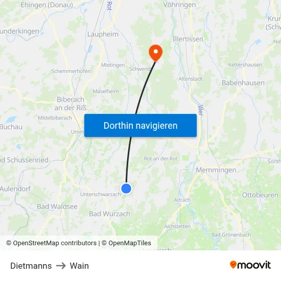 Dietmanns to Wain map