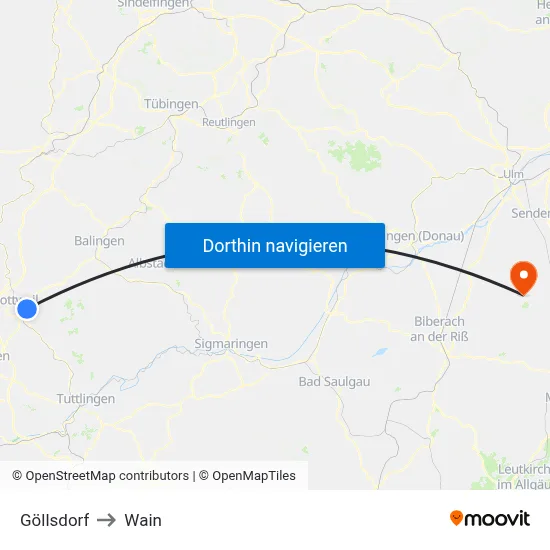 Göllsdorf to Wain map