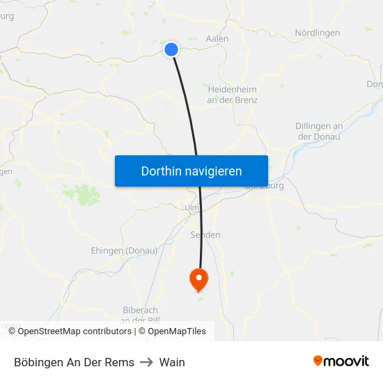 Böbingen An Der Rems to Wain map