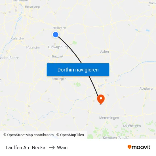 Lauffen Am Neckar to Wain map