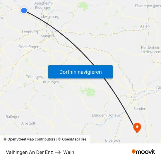 Vaihingen An Der Enz to Wain map