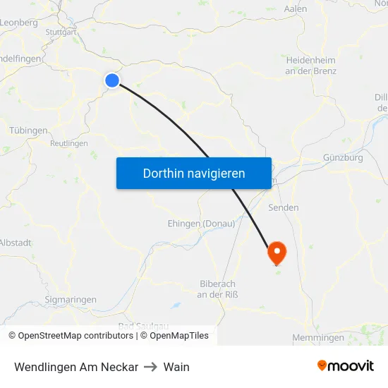Wendlingen Am Neckar to Wain map