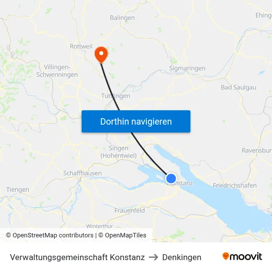 Verwaltungsgemeinschaft Konstanz to Denkingen map