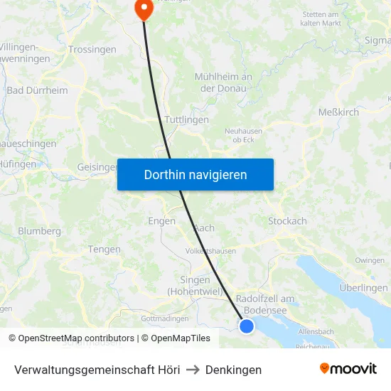 Verwaltungsgemeinschaft Höri to Denkingen map