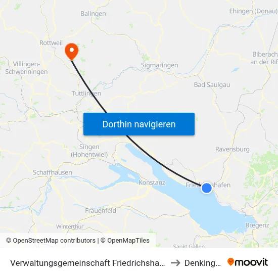 Verwaltungsgemeinschaft Friedrichshafen to Denkingen map