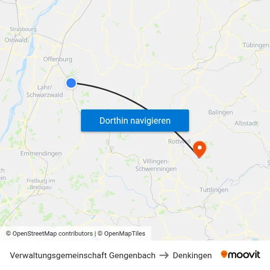 Verwaltungsgemeinschaft Gengenbach to Denkingen map