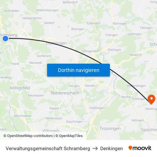 Verwaltungsgemeinschaft Schramberg to Denkingen map