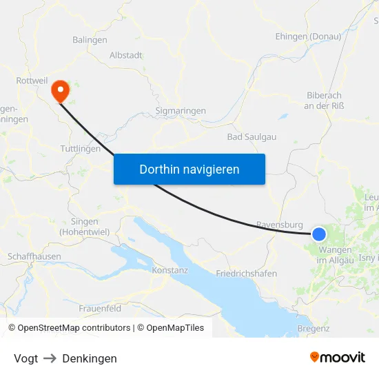 Vogt to Denkingen map