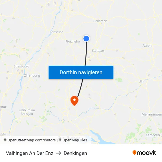 Vaihingen An Der Enz to Denkingen map