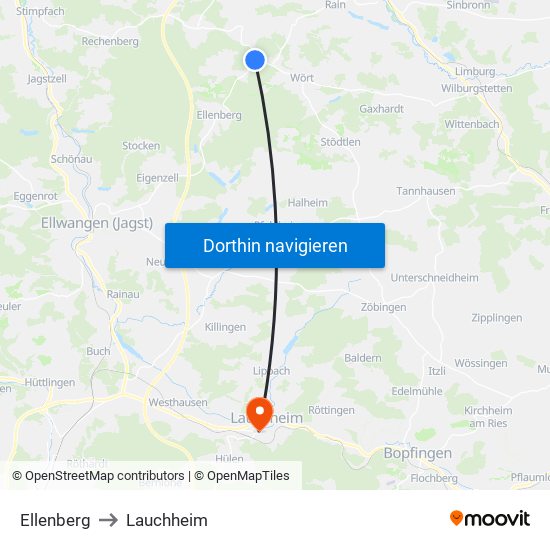 Ellenberg to Lauchheim map