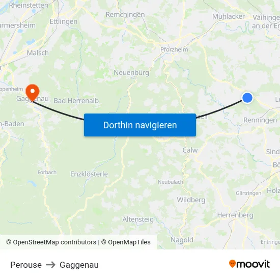 Perouse to Gaggenau map