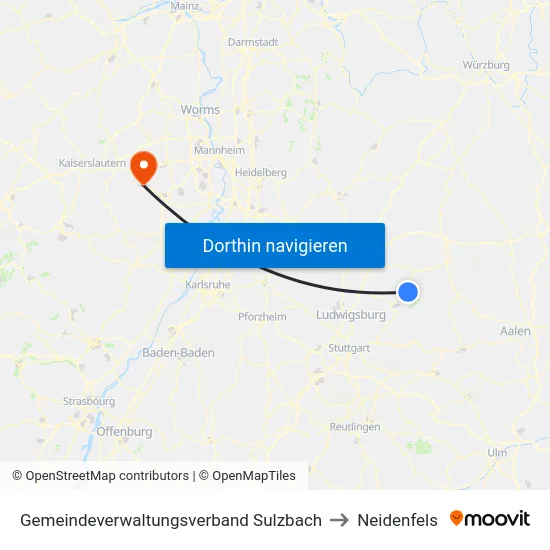 Gemeindeverwaltungsverband Sulzbach to Neidenfels map