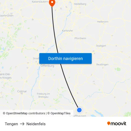 Tengen to Neidenfels map