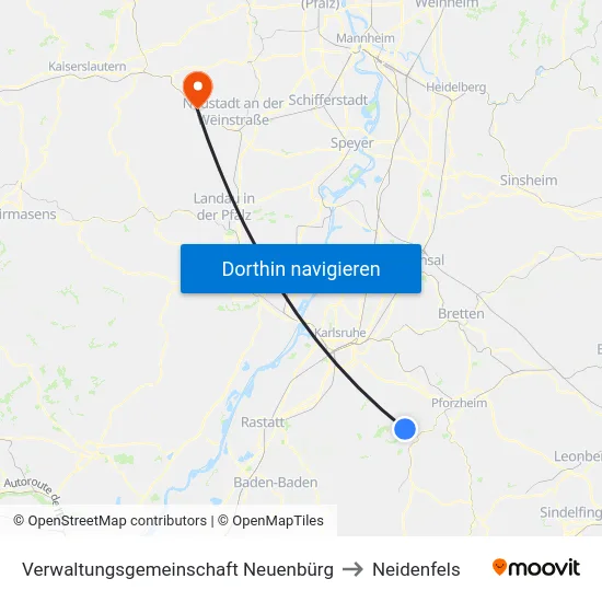 Verwaltungsgemeinschaft Neuenbürg to Neidenfels map