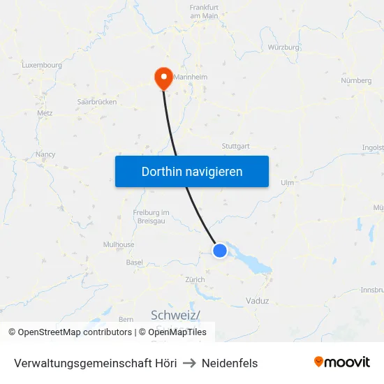 Verwaltungsgemeinschaft Höri to Neidenfels map