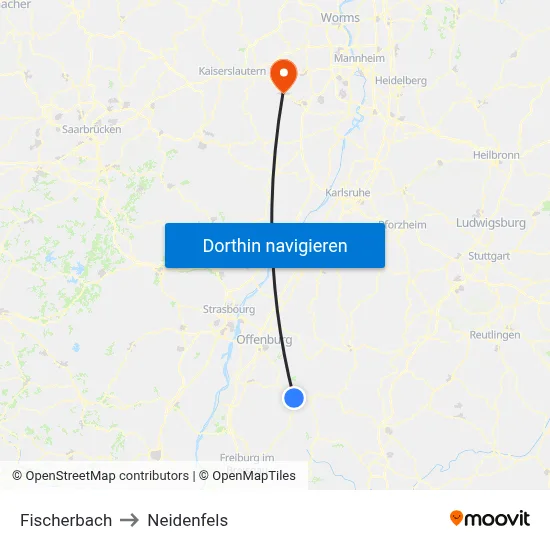 Fischerbach to Neidenfels map
