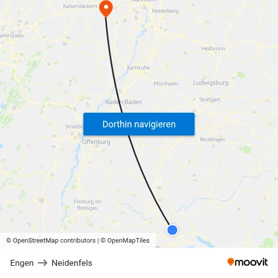 Engen to Neidenfels map