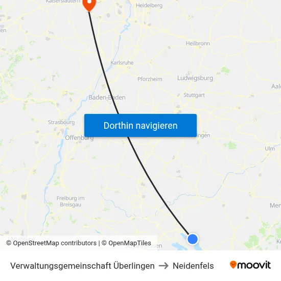 Verwaltungsgemeinschaft Überlingen to Neidenfels map
