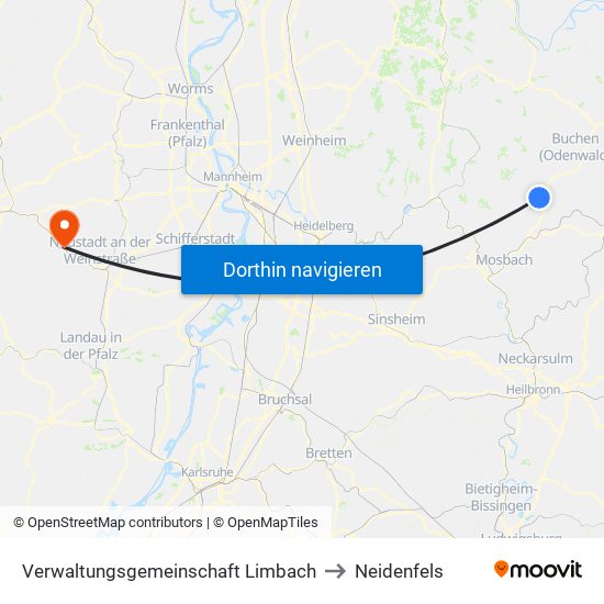 Verwaltungsgemeinschaft Limbach to Neidenfels map