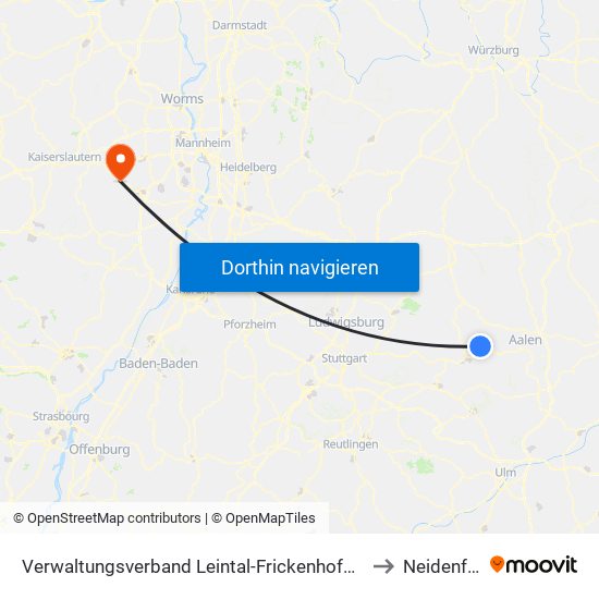 Verwaltungsverband Leintal-Frickenhofer Höhe to Neidenfels map